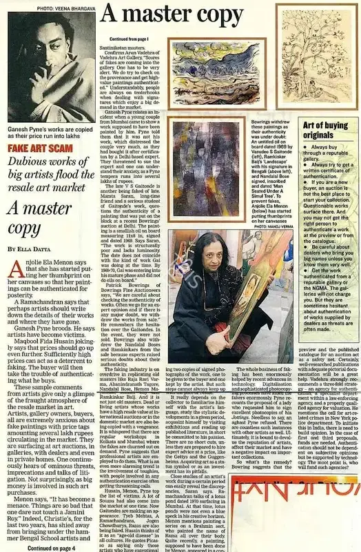 Ella Datta (Writer), A master copy, 2003, Newspaper Clipping