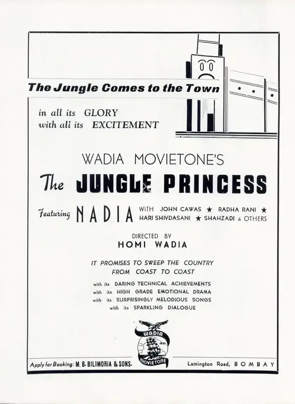 Homi Wadia (Director), Jungle Princess, 1942, Advertisement