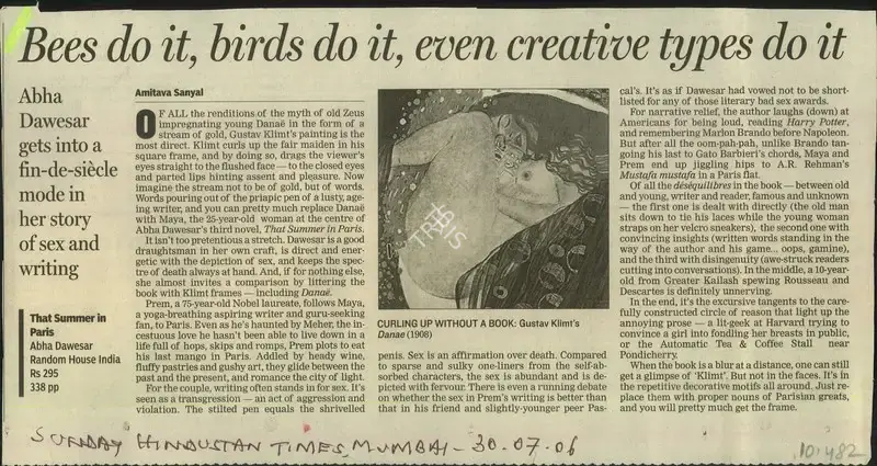 Amitava Sanyal (Reporter), Bees do it, birds do it, even Creative Types do it, 2006, Newspaper Clipping