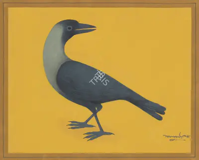 Lalu Prasad Shaw (Artist), Untitled (Crow), 1995, Painting