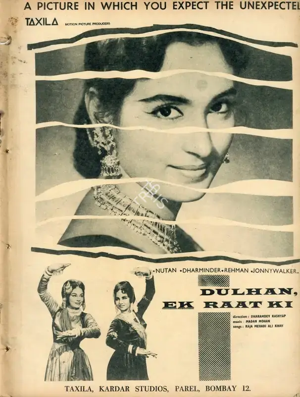 Maharaja Bhawani Singh (Producer), Dulhan Ek Raat Ki, 1966, Advertisement