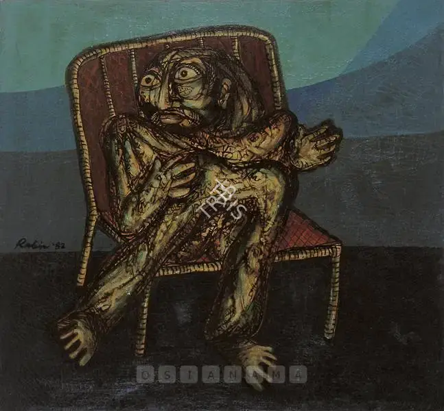Mondal, Rabin (Artist). Man Horrified, 1982 | Painting, Os.Mum/09.09.06, 2006 · Osian's