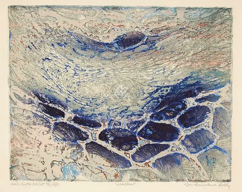 Krishna Reddy (Artist), Whirlpool, 1965, Graphic Art