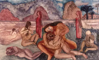Nalini Malani (Artist), Amongst Mountains And Lakes, 1987, Painting