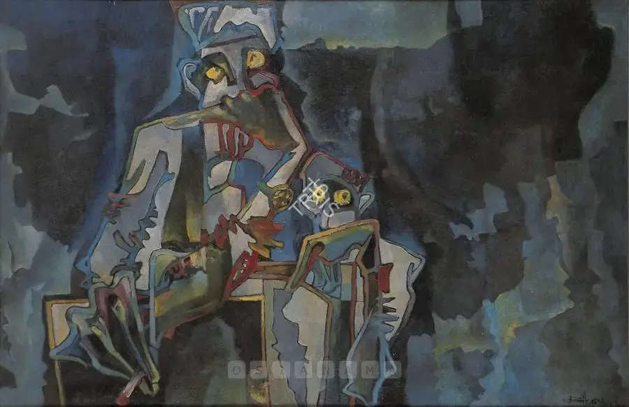 Bhattacharjee, Bikash (Artist). Untitled, 1965 | Painting, Os.Mum/26.03.04, 1965