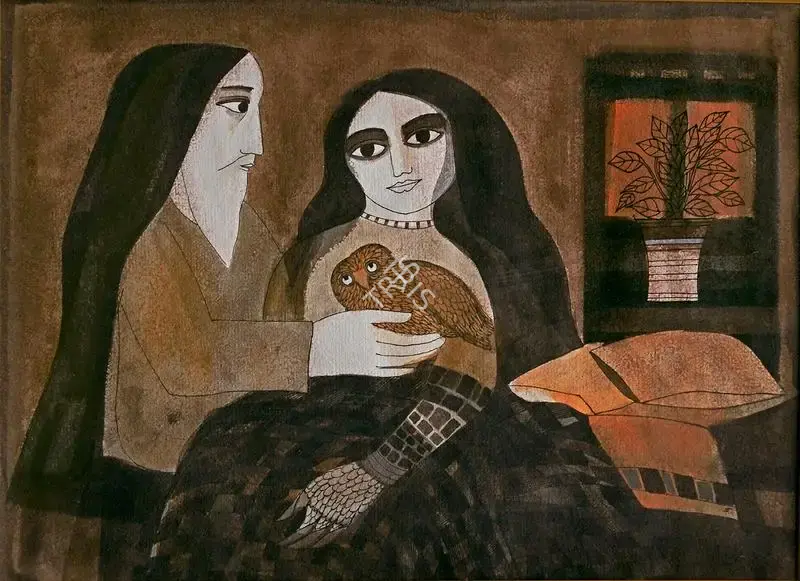 Badri Narayan (Artist), The Sorceress, 1988, Painting