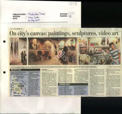 Gargi Gupta (Reporter), On City's Canvas: Paintngs, Sculptures, Video Art, 2009, Newspaper Clipping