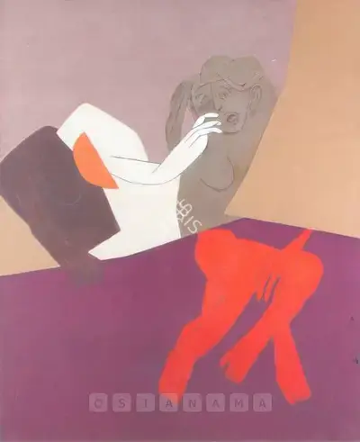 Tyeb Mehta (Artist), Gesture-III, 1977, Painting