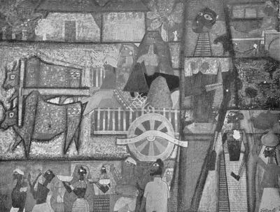 J. Sultan Ali (Artist), Bride and the Monk, 1959, Painting