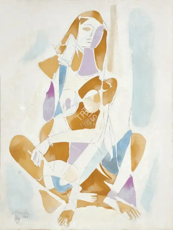 Shiavax Chavda (Artist), Mother, 1969, Painting