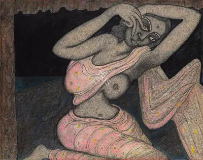 Chowdhury, Jogen (Artist). Untitled, 1999 | Painting, Sa.Del/21.09.17, 2017 · Saffronart