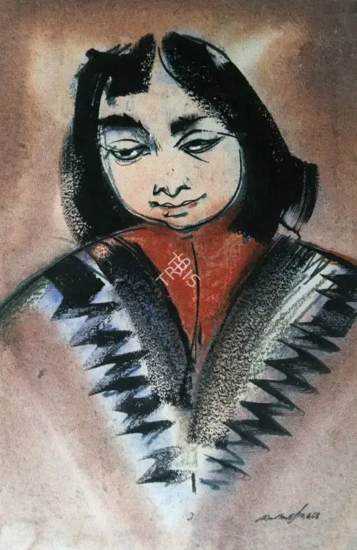 Gopal Ghose (Artist), She, 1968, Painting
