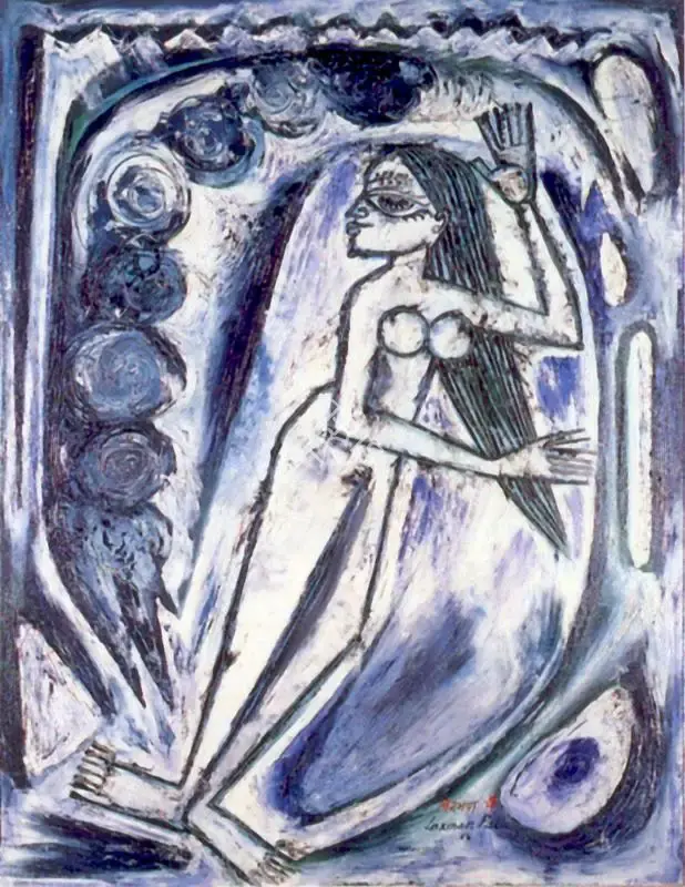 Laxman Pai (Artist), Rainy Season, 1963, Painting
