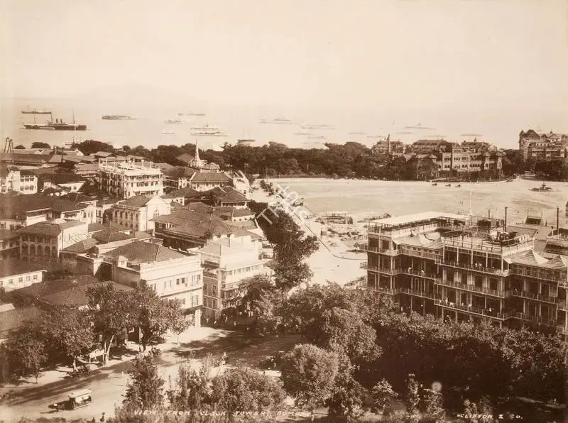 Studio Clifton & Co. (Photographic Studio), View from Clock Tower Bombay, 1900, Antiquarian Photograph