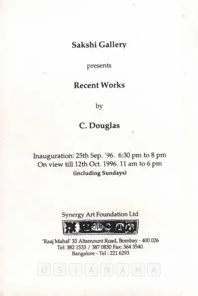 C. Douglas (Artist), Recent Works by C. Douglas, 1996, Solo Exhibition Invitation