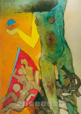 Husain, M.F. (Artist). Mahabali, n.d. | Painting, Ch.NeY/19.09.02