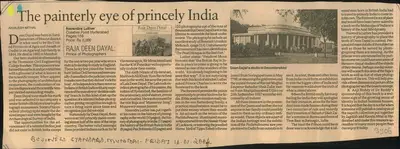 Akhilesh Mithal (Reporter), The Painterly Eye of Princely India, 2004, Newspaper Clipping