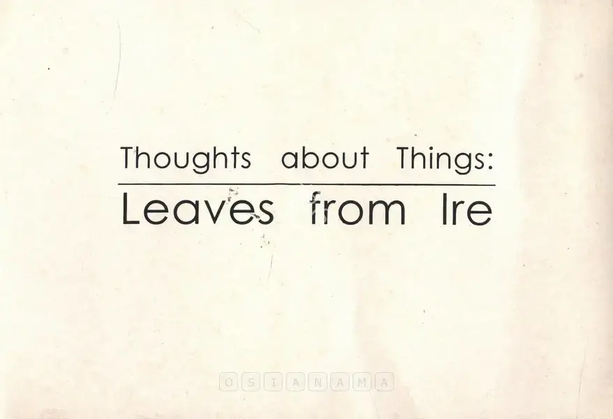 Dhruva Mistry (Artist), Thoughts About Things : Leaves from Ire, 1998, Solo Exhibition Invitation