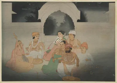 Abanindranath Tagore (Artist), A Moonlight Music Party, Graphic Art