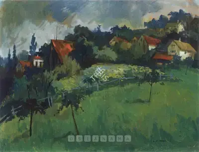 S.H. Raza (Artist), Untitled, 1951, Painting