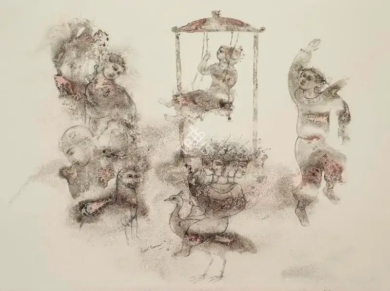 Sakti Burman (Artist), Through The Eyes of Memory, 1986, Painting