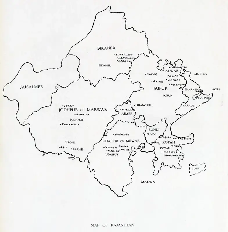 Unknown (Cartographer), Map of Rajasthan, Map