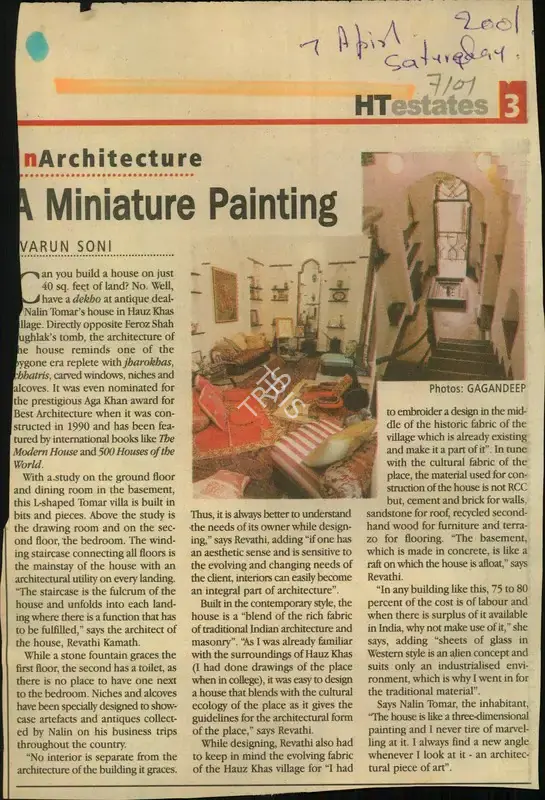 Varun Soni (Reporter), A Miniature Painting, 2001, Newspaper Clipping