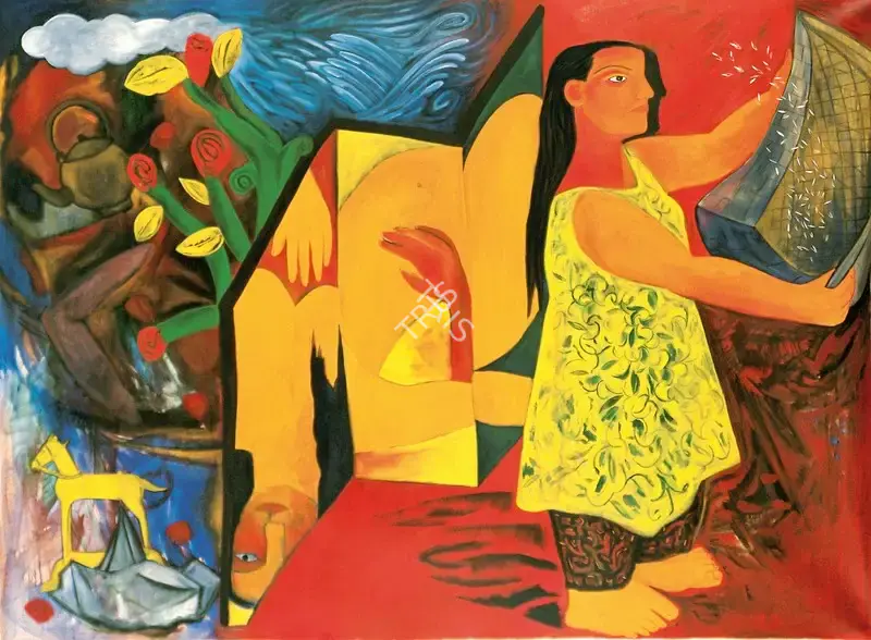 Rekha Rodwittiya (Artist), River of Dreams, 1994, Painting