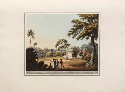 H. Merke (Printmaker), A view on the road at Strupermador, 1804, Aquatint