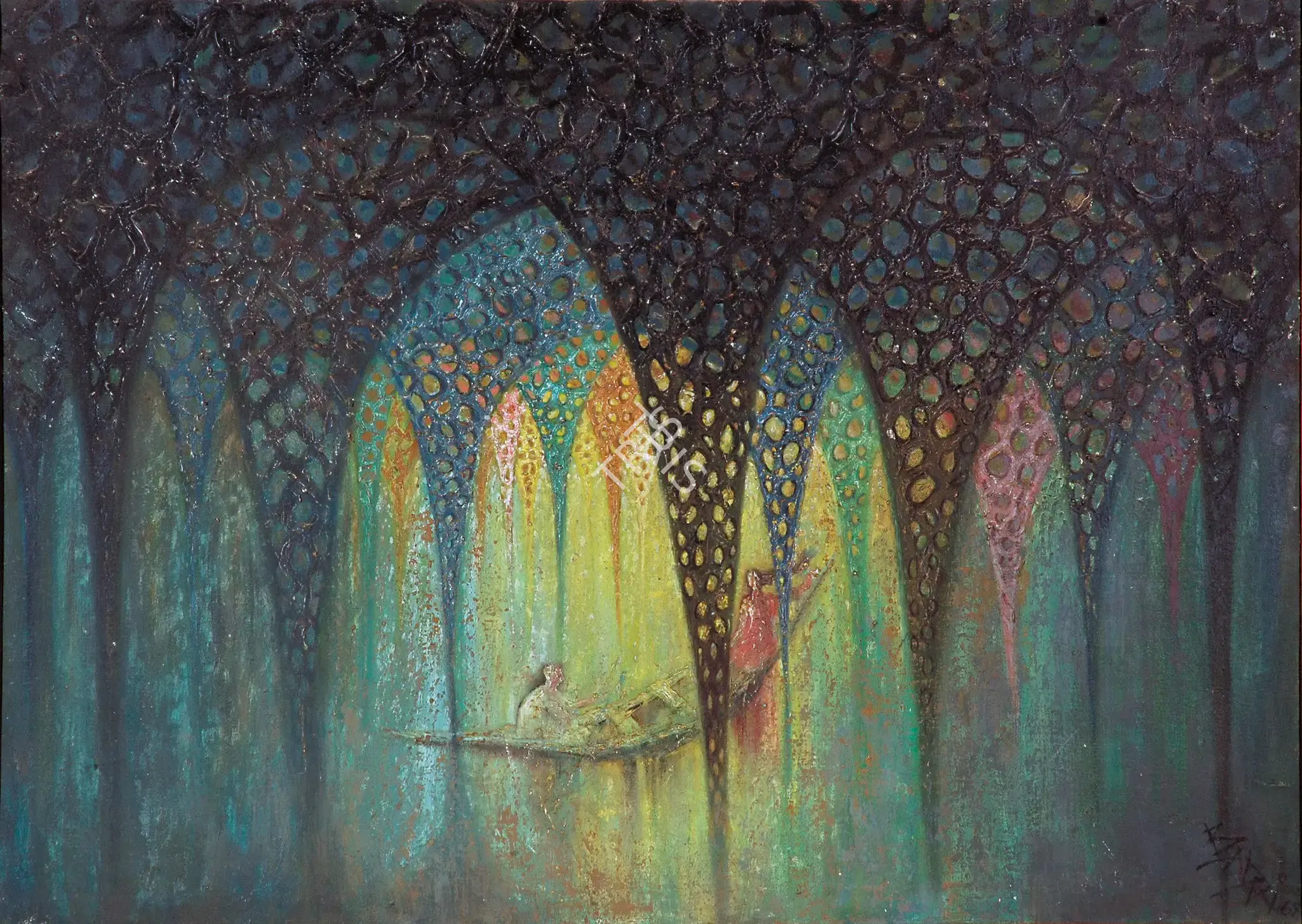 Badri Nath Arya (Artist), Swapan Lok, 1968, Painting