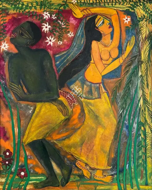 Uma Gautam (Artist), Untitled (Couple), 2005, Painting