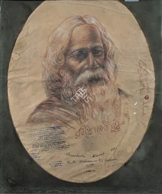K. Matsuhara (Artist), Portrait of Rabindranath Tagore by a Japanese Artist, 1927, Drawing