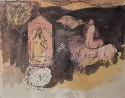 Arup Das (Artist), Untitled (Two Women), Painting