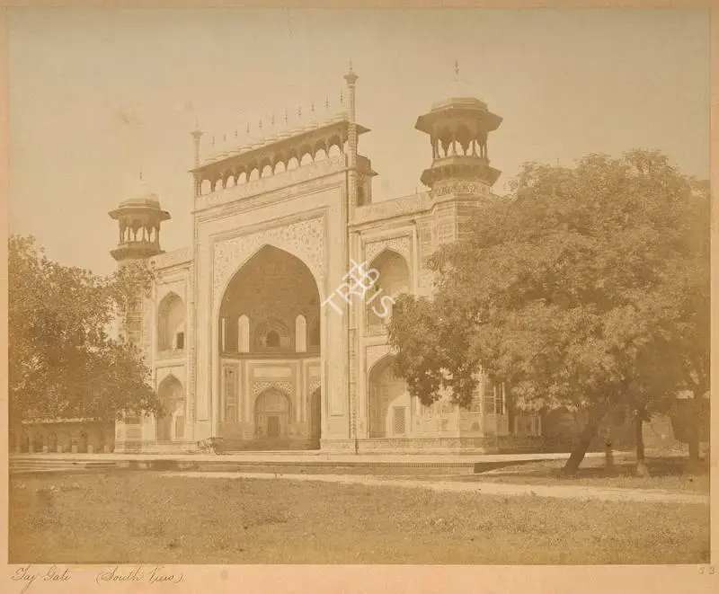 Unknown (Photographer), Taj Gate. (South View), Agra, 1880, Antiquarian Photograph