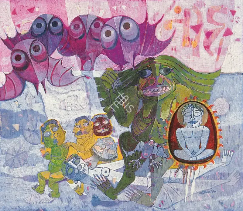 J. Sultan Ali (Artist), Pramannu Darshan series: Camuda, 1981, Painting