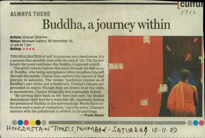 Pratik Ghosh (Reporter), Buddha, a journey within, 2007, Newspaper Clipping