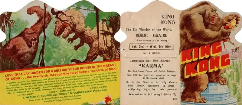 Ernest B. Schoedsack (Director), King Kong, 1933, Handbill