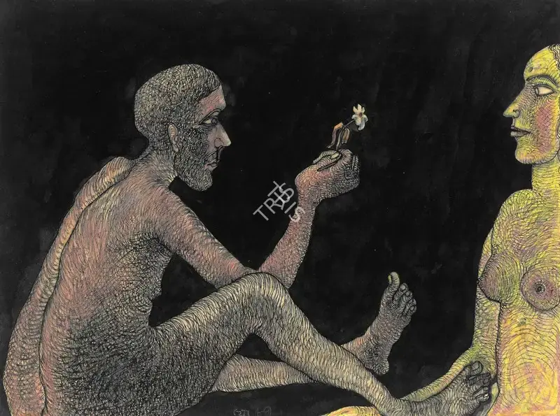Jogen Chowdhury (Artist), Untitled, 1987, Drawing