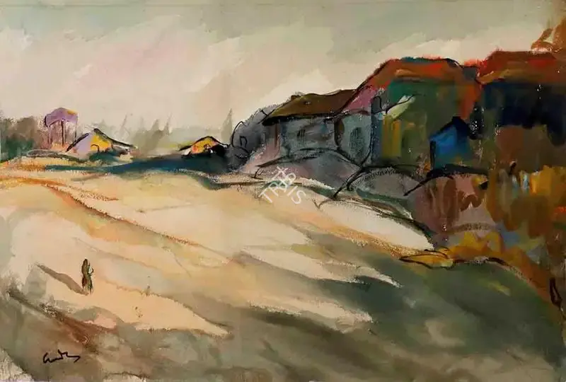H.A. Gade (Artist), Huts, Painting