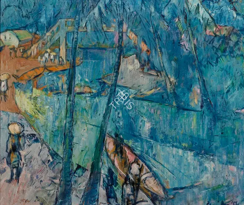 Paniker, K.C.S. (Artist). Untitled (River Scene), 1954 | Painting, So.Lon/23.10.18, 2018 · Sotheby's