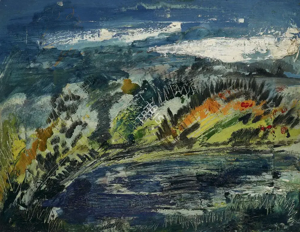 Mookherjea, Sailoz (Artist). Untitled, c.1940 | Painting, AG.Onl/21.11.21, 2021 · Asta Guru