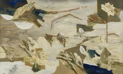 Ramkumar (Artist). Untitled, 1985 | Painting, Sa.Mum/02.04.25, 2025 · Saffronart