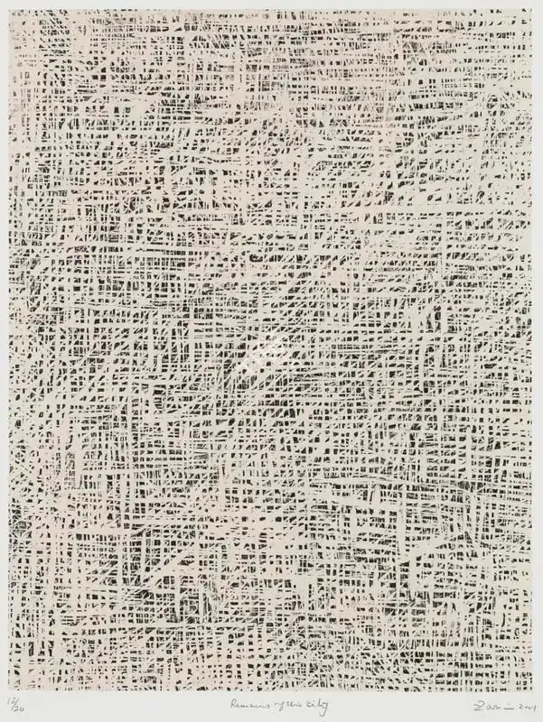 Zarina Hashmi (Artist), Remains of the City, 2001, Graphic Art