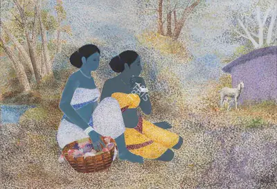 Bendre, N.S. (Artist). Untitled, 1988 | Painting, De.Onl/22.01.22, 2022 · DeRivaz & Ives