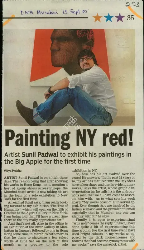 Vidya Prabhu (Reporter), Painting NY Red!, 2005, Newspaper Clipping