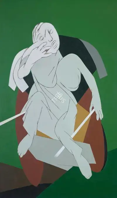 Mehta, Tyeb (Artist). Rickshaw Puller, 2002 | Painting, Sa.Onl/20.04.21, 2021 · Saffronart