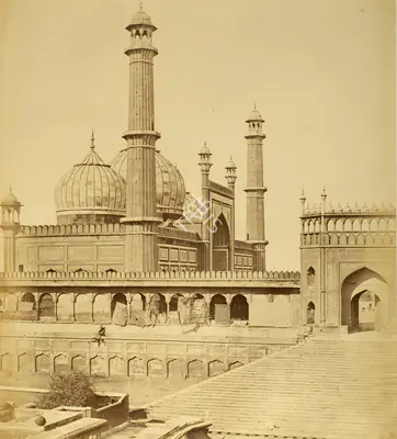 Felice Beato (Photographer), Jumma Musjid, Delhi, 1858, Antiquarian Photograph