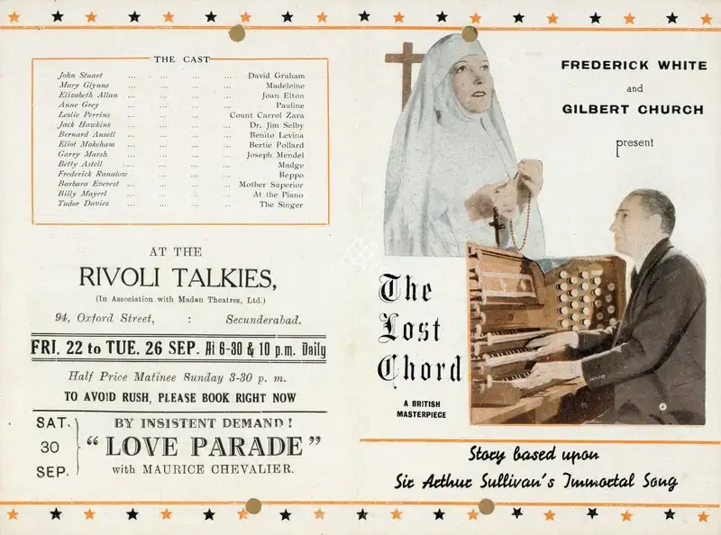 Maurice Elvey (Director), The Lost Chord, 1933, Handbill