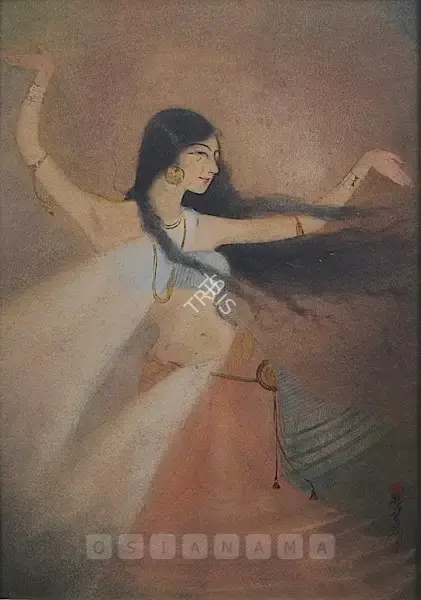 D.P. Roy Chowdhury (Artist), Dancing Woman, 1921, Painting
