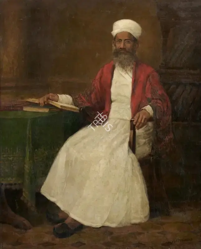M.F. Pithawala (Artist), Portrait of a Parsee Scholar, Painting